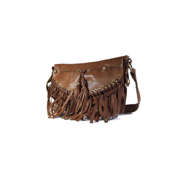 VTG MICHAEL KORS Handbag Cognac Natural Brown Leather Made in Italy - Picture 3 of 8